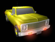 3D yellow truck