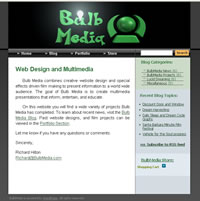 Old BulbMedia Website screenshot from 2007 to 2010