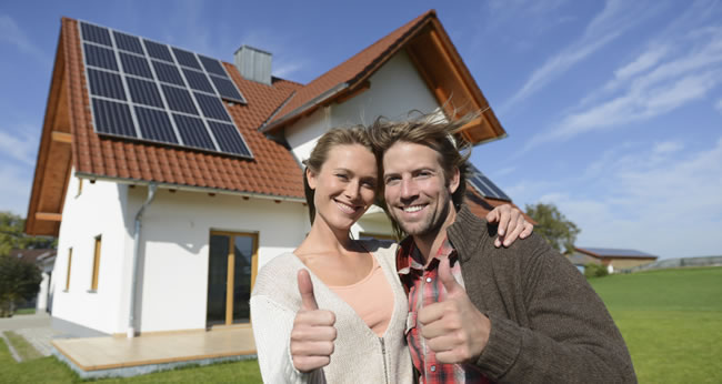 home owners with solar panels