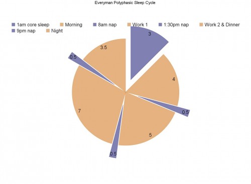Polyphasic Sleep  Sleep Schedule Pie Chart