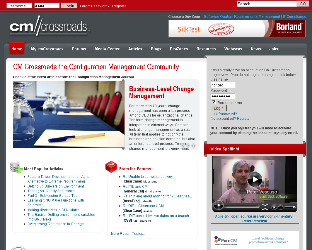 Agile Journal Website Screenshot