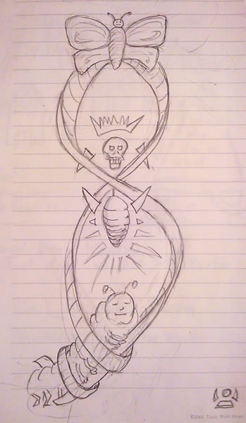 Caterpillar Transformation Drawing