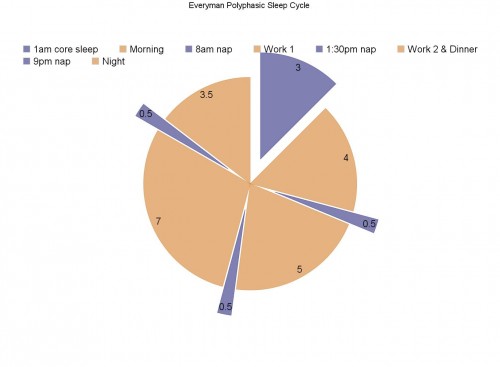 Polyphasic Sleep  Sleep Schedule Pie Chart